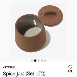 NIB Citrine Brown Spice Jars (Set of 2)
